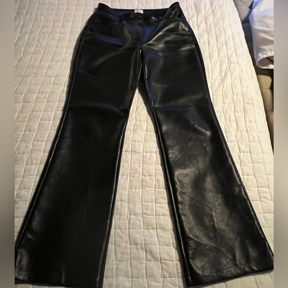 Wilfred vegan leather flared leg pants in black